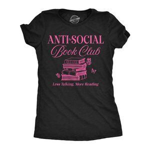 Womens Funny T Shirts Anti Social Book Club Sarcastic Reading Lovers Tee For